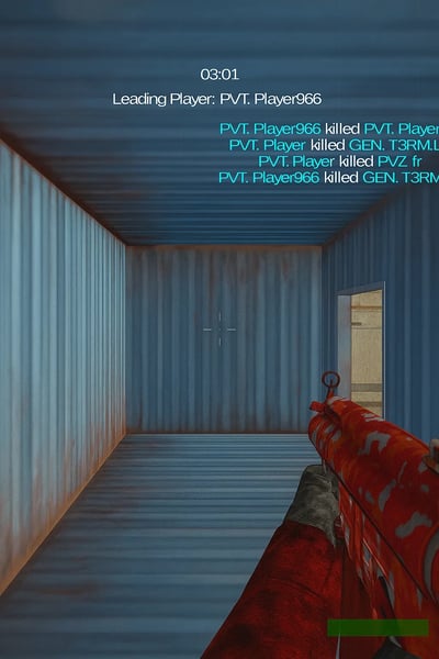 A gun is being used in a video game.
